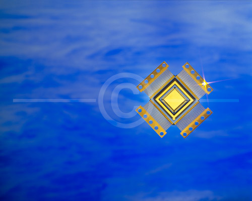 HD_SL-11 - Studio photo of chip holder shot against stain glass simulating cloudy sky. (For brochure cover)