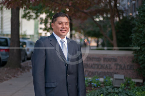 HD_P-03 - David Park, a Partner with Akin Gump poses in front of International Trade Commission Building in Washington, D.C. for article on firm's Web site. HD_P-03 - David Park, a Partner with Akin Gump poses in front of International Trade Commission Building in Washington, D.C. for article on firm's Web site.