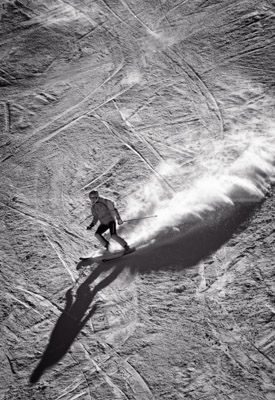 HD_P-23 - Skier head down on slopes at Seven Springs Mountain Resort. HD_P-23 - Skier head down on slopes at Seven Springs Mountain Resort.