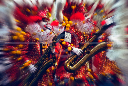 HD_P-40 - Members of Greater Overbrook String Band performing on Broad Street during 1990 Mummers Parade. HD_P-40 - Members of Greater Overbrook String Band performing on Broad Street during 1990 Mummers Parade.