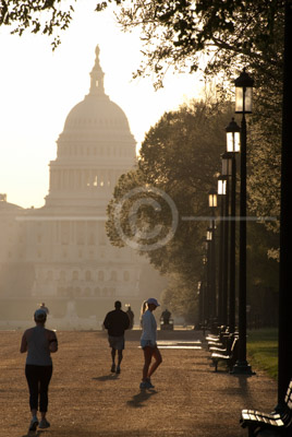 HD_P-43 - Joggers on the Mall in Washington, DC with the Capitol in the background. HD_P-43 - Joggers on the Mall in Washington, DC with the Capitol in the background.
