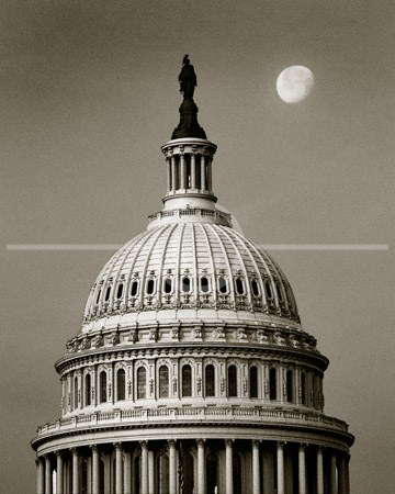 HD_STBW-66 - Moon setting behind U.S. Capitol Dome, in Washington, DC. HD_STBW-66 - Moon setting behind U.S. Capitol Dome, in Washington, DC.