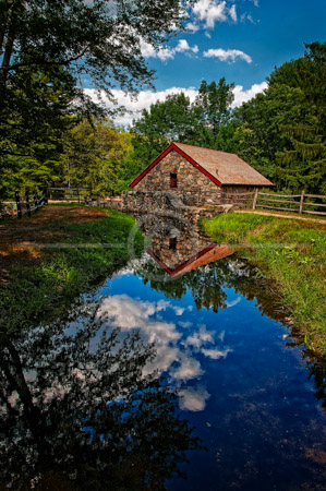 HD_STC-06 - View along the mill raceway towards the grist mill at Wayside Inn, near Sudbury Massachusetts. HD_STC-06 - View along the mill raceway towards the grist mill at Wayside Inn, near Sudbury Massachusetts.
