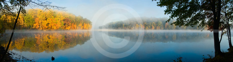 HD_STC-102 - Fall panorama photo of Little Seneca Lake in Germantown, Maryland.