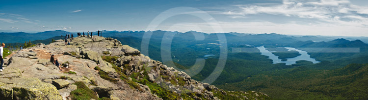 HD_STC-106 - Whiteface Mountain Summit Panorama #2. Summit of Whiteface Mountain in New York. Lake Placid can be seen to the right. Many of the highest peaks in the Adirondack Mountain Range can also be seen.