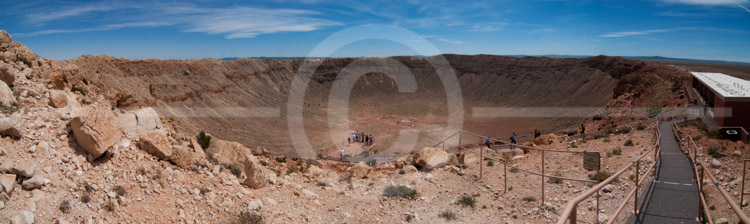 HD_STC-113 - Panorama of interior of Meteor Crater near Windslow Arizona.