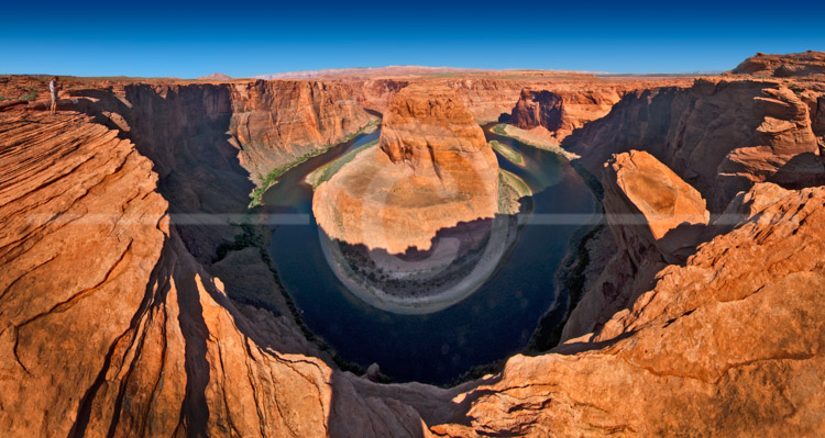 HD_STC-114 - Morning panorama photo of the Colorado River Horseshoe Bend near Page Arizona.