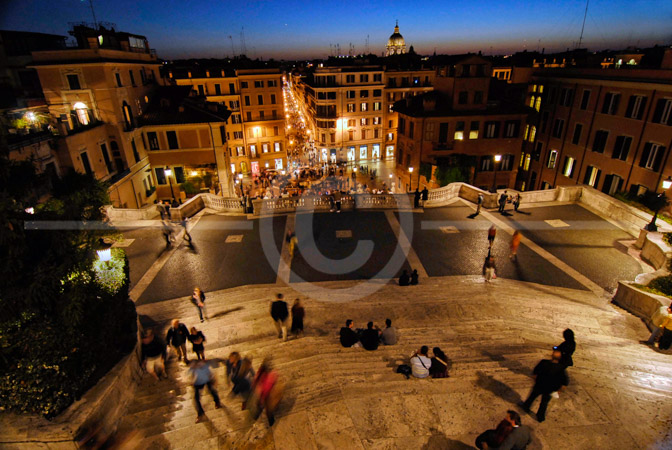 HD_STC-19 - Spanish Steps at night, Rome, Italy. HD_STC-19 - Spanish Steps at night, Rome, Italy.