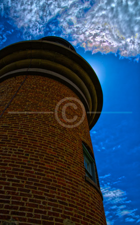 HD_STC-29 - Gay Head Lighthouse against late Spring sky with sun just emerging from behind structure. HD_STC-29 - Gay Head Lighthouse against late Spring sky with sun just emerging from behind structure.