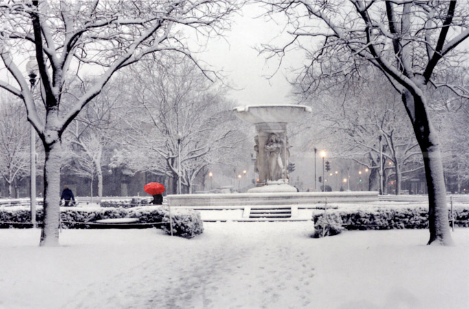 HD_STC-67 - Morning Snowstorm - Dupont Circle Fountain, Washington, DC HD_STC-67 - Morning Snowstorm - Dupont Circle Fountain, Washington, DC