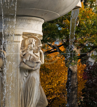 HD_STC-68 - Closeup view of Dupont Circle fountain statue depicting the sea with Fall folliage in background. HD_STC-68 - Closeup view of Dupont Circle fountain statue depicting the sea with Fall folliage in background.